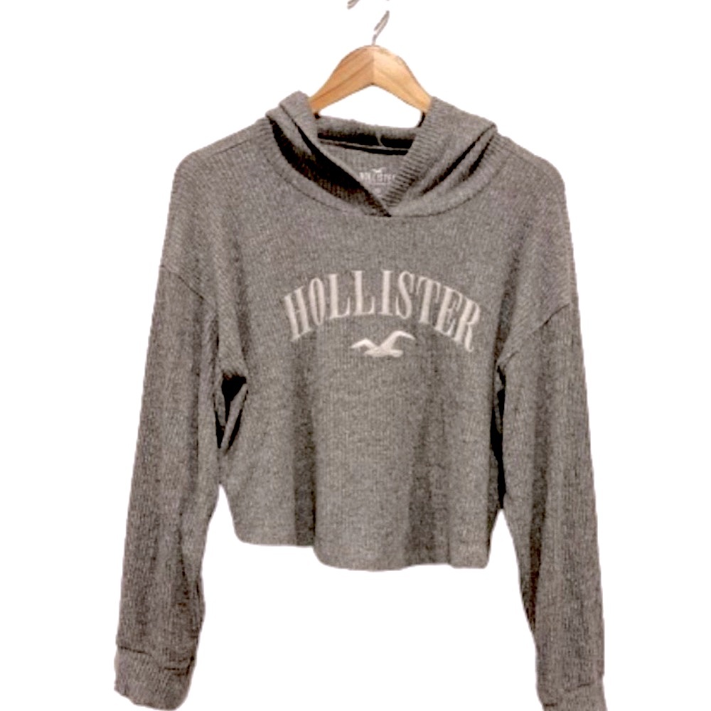 Hollister Cropped Lightweight Hoodie Size Medium